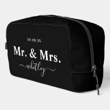 Mr. & Mrs. Toiletryバッグfor Couple (Black)