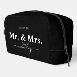 Mr. & Mrs. Toiletryバッグfor Couple (Black) ドップキット
