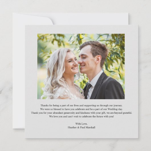 MR & MRS Wedding Black Fancy Minimalist Branches  サンキューカード (裏面)