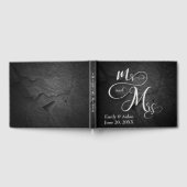 Mr. & Mrs. Wedding Black Slate Stone  ゲストブック (全面)
