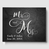 Mr. & Mrs. Wedding Black Slate Stone  ゲストブック (正面)
