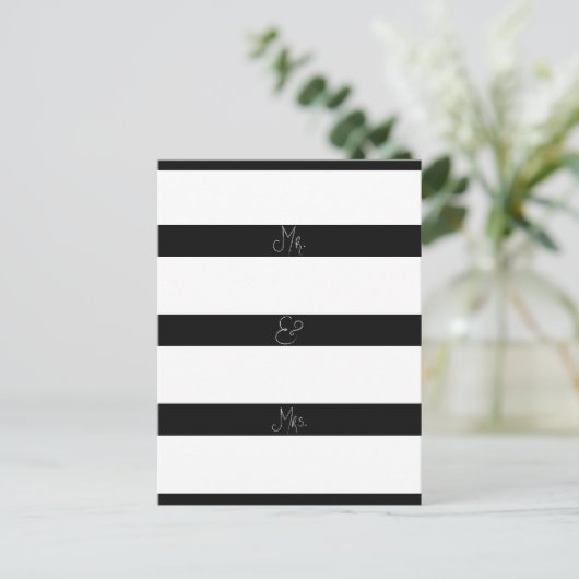 Mr. & Mrs. Wedding Congratulations Marriage Card ポストカード (スタンド正面)