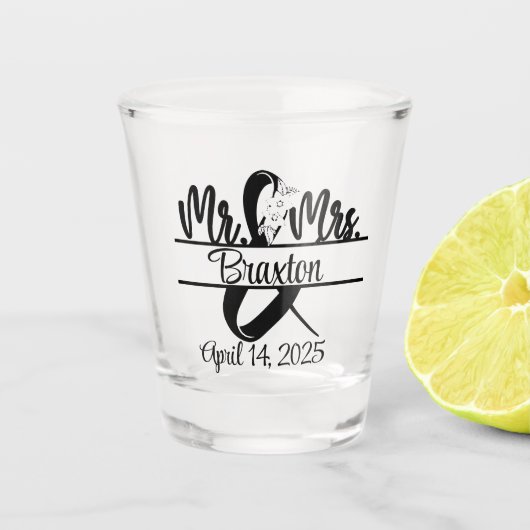Mr. & Mrs. Wedding Glass Shot Glass ショットグラス (正面)