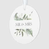 Mr & Mrs Wedding Keepsake Greenery オーナメント (正面)