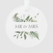 Mr & Mrs Wedding Keepsake Greenery オーナメント (正面)