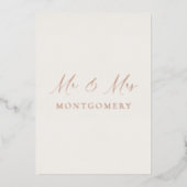 Mr & Mrs Wedding Table Sign with Last Name 箔招待状 (正面)