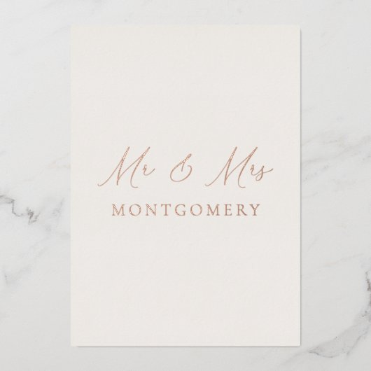 Mr & Mrs Wedding Table Sign with Last Name 箔招待状 (正面)