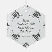 Mr.Mustache Lil Man男の赤ちゃん統計 ガラスオーナメント (正面)