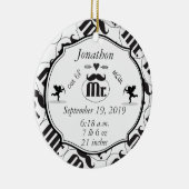 Mr.Mustache Lil Man男の赤ちゃん統計 セラミックオーナメント (右)