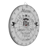 Mr.Mustache Lil Man男の赤ちゃん統計 ダーツボード (正面左)