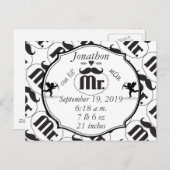 Mr.Mustache Lil Man男の赤ちゃん統計 ポストカード (正面/裏面)