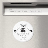 Mr.Mustache Lil Man男の赤ちゃん統計 マグネット (インサイチュ (食洗機))