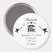 Mr.Mustache Lil Man男の赤ちゃん統計 マグネット (正面/裏面)