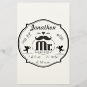 Mr.Mustache Lil Man男の赤ちゃん統計 便箋 (正面)