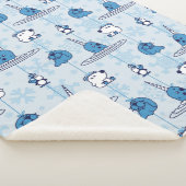 Mr. Narwhal Blue Snowflake Pattern シェルパブランケット (3/4)