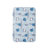 Mr. Narwhal Blue Snowflake Pattern バスマット (正面縦)