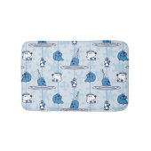 Mr. Narwhal Blue Snowflake Pattern バスマット (正面)