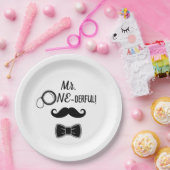 Mr. ONE-derful mustache and bowtie 1st birthday ペーパープレート (パーティー)