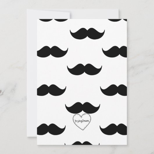 Mr. ONE-derful mustache and bowtie 1st birthday 招待状 (裏面)