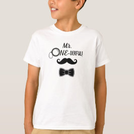 Mr. ONE-derful mustache and bowtie 1st birthday Tシャツ
