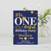 Mr. One-derful Navy and Birthday Party Invita 招待状 (スタンド正面)