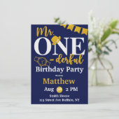Mr. One-derful Navy and Birthday Party Invita 招待状 (スタンド正面)