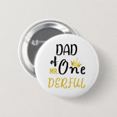MR OnederfulのおもしろいパパTシャツ 缶バッジ (正面&裏面)