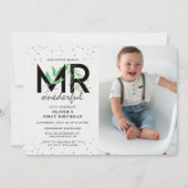 MR Onederfulトロピカルモダン1st誕生日フォト 招待状 (正面)