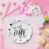 Mr Onederfulパーティー紙プレートボーイベビーブルー ペーパープレート (パーティー)