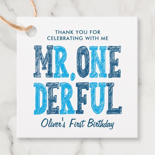 Mr. Onederful最初の誕生日写真ありがとう フェイバータグ (正面)