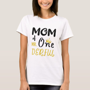 MR Onederful おもしろい 1歳の誕生日 Tシャツ ママ