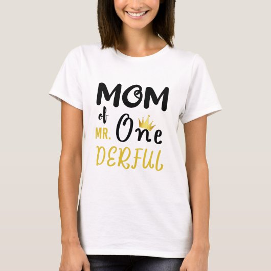 MR Onederful おもしろい 1歳の誕生日 Tシャツ ママ (正面)
