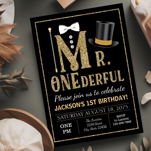 Mr ONEderful バースデーパーティー招待状 招待状