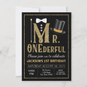 Mr ONEderful バースデーパーティー招待状 招待状 (正面)