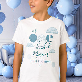 Mr Onederful ブルー スカイ クラウド ボホー ファーストバースデー Tシャツ