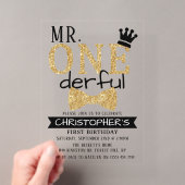 Mr. ONEderful 1歳の誕生日 アクリル招待状 (インサイチュ (ポータブル))