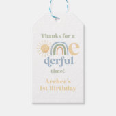 Mr. Onederful 1st誕生日クロップありがとうラベル ギフトタグ (正面)