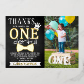 Mr. ONEderful 1st誕生日フォトサンスクリュ実在ー 箔招待状 (正面)