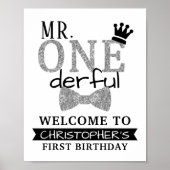 Mr. ONEderful 1th Birthday Welcome Sign ポスター (正面)