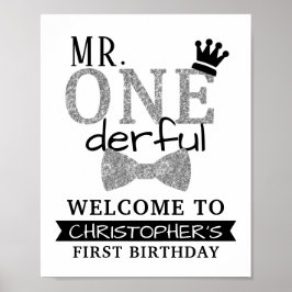 Mr. ONEderful 1th Birthday Welcome Sign ポスター