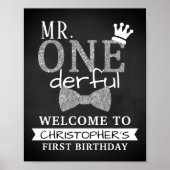 Mr. ONEderful 1th Birthday Welcome Sign ポスター (正面)