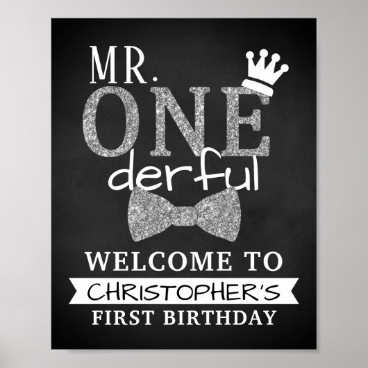 Mr. ONEderful 1th Birthday Welcome Sign ポスター (正面)