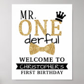 Mr. ONEderful 1th Birthday Welcome Sign ポスター (正面)