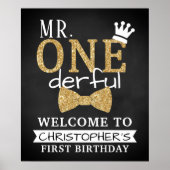 Mr. ONEderful 1th Birthday Welcome Sign ポスター (正面)