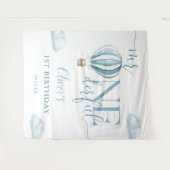 Mr. Onederful Balloon 1st Birthday Photo Backdrop タペストリー (正面(横))