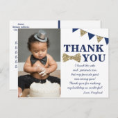 Mr. Onederful Blueと金ゴールドありがとうポストカード ポストカード (正面/裏面)