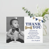 Mr. Onederful Blueと金ゴールドファースト誕生日写真 サンキューカード (スタンド正面)