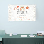 MR Onederful Boho Rainbow 1st Birthday Welcomサイン 横断幕 (トレードショー)
