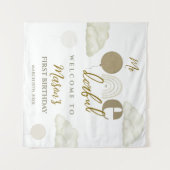 Mr Onederful Cloud Dream Boho Neutral 1st Birthday タペストリー (正面(横))