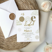 Mr ONEderful Neutral First Birthday Invitation 招待状